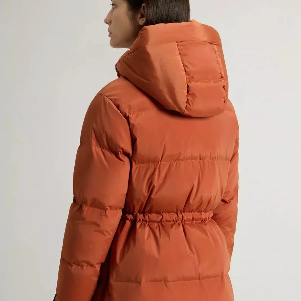 Woolrich Alsea Stretch Nylon Down Jacket with Removable Hood Size S - Picture 4 of 8